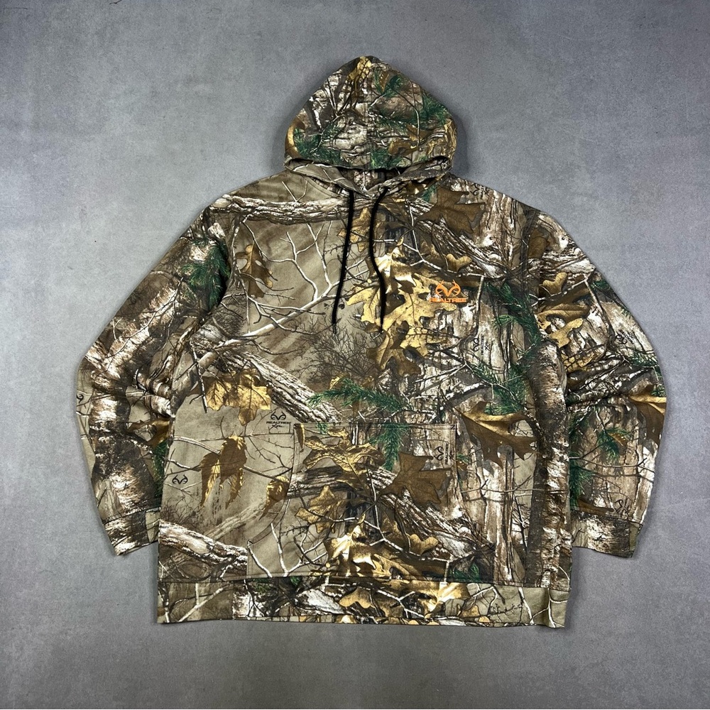 Realtree Camouflage Hoodie with Green and Brown Accents